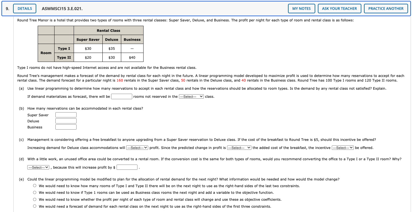Module 2: LP Sensitivity Analysis (QUESTION 9) 9.