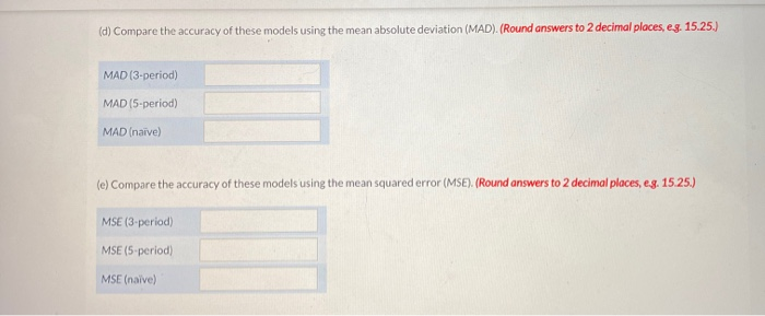 + Ch 8 Homework - Forecasting - / 1 III Question