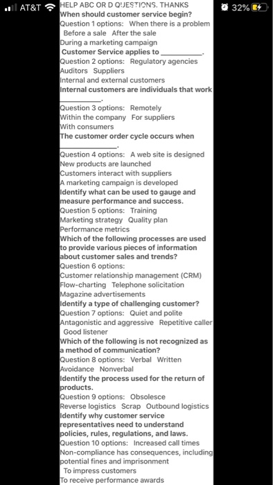 AT&T 32% E HELP ABC ORD QUESTIONS. THANKS When