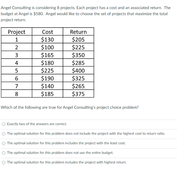Part A ^ Angel Consulting is considering 8