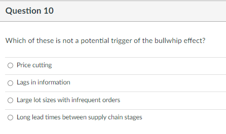 Question 10 Which of these is not a potential