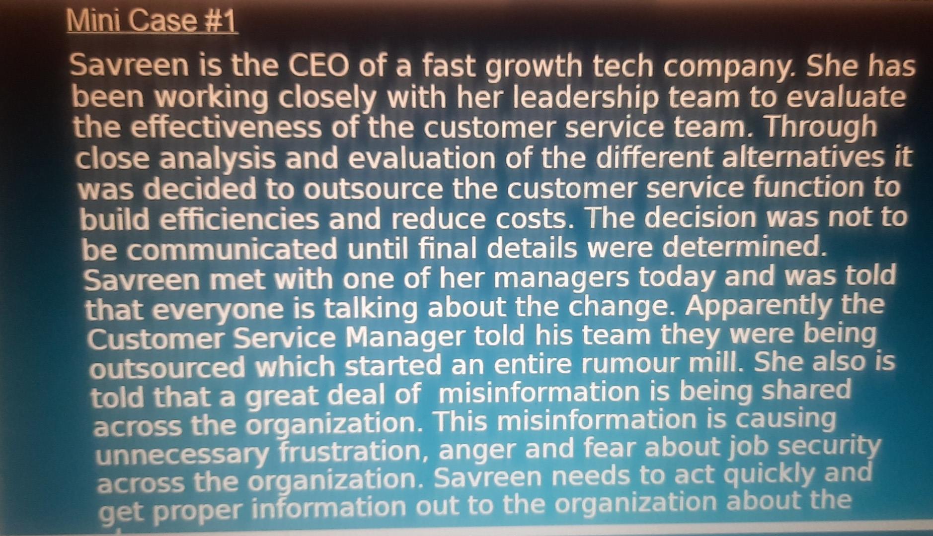 what are the root problem in this case Mini Case