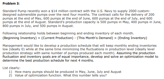 Show all steps with Solver Problem 3: Standard