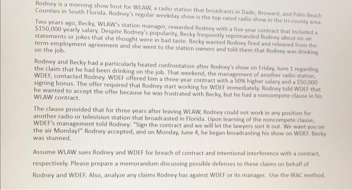 IRAC method Counties is a morning show host for