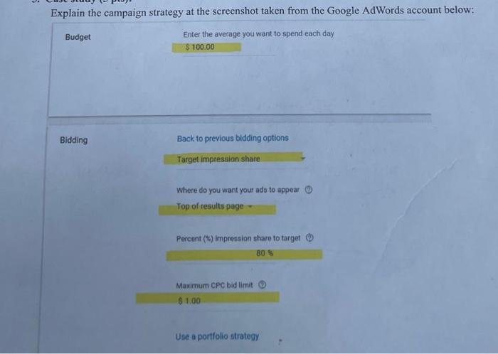 Explain the campaign strategy at the screenshot