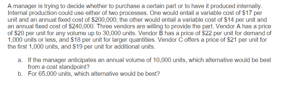 Please show all work! Thank you! A manager is