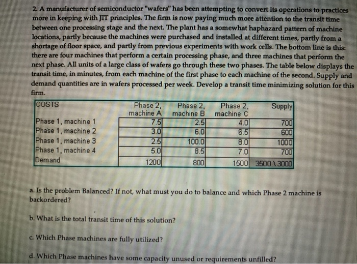2. A manufacturer of semiconductor "wafers" has
