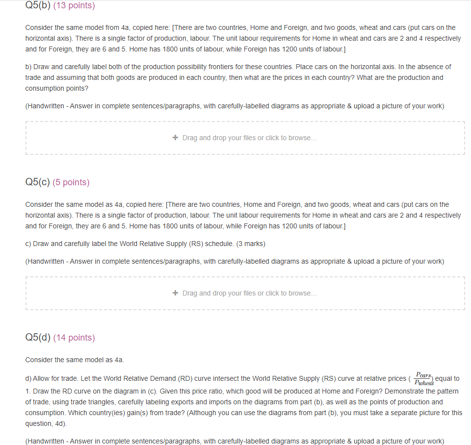 Q5(b) (13 points) Consider the same model from