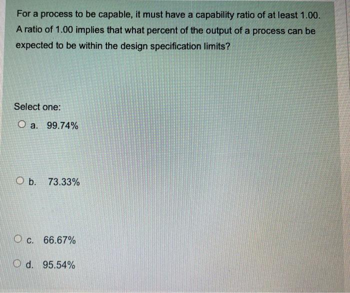 For a process to be capable, it must have a