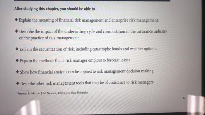 After studying this chapter, you should be able