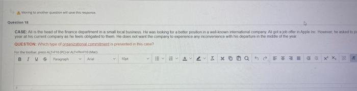 Moving to another question will save this