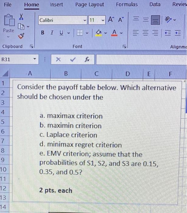 File Home Insert Page Layout Formulas Data Revies