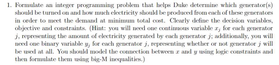 Problem 2 Duke Energy needs to determine how much