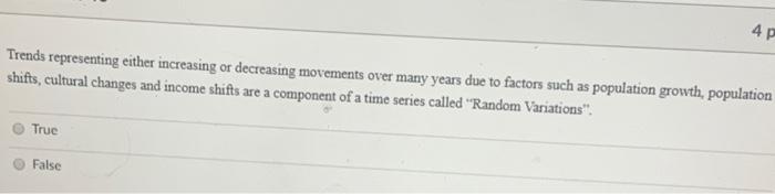 4p Trends representing either increasing or