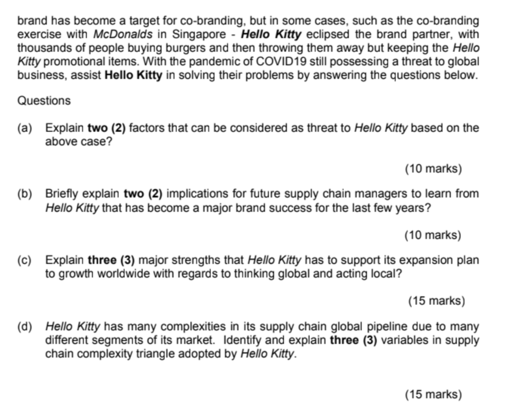 CASE STUDY: MANAGING GLOBAL SUPPLY CHAIN TO