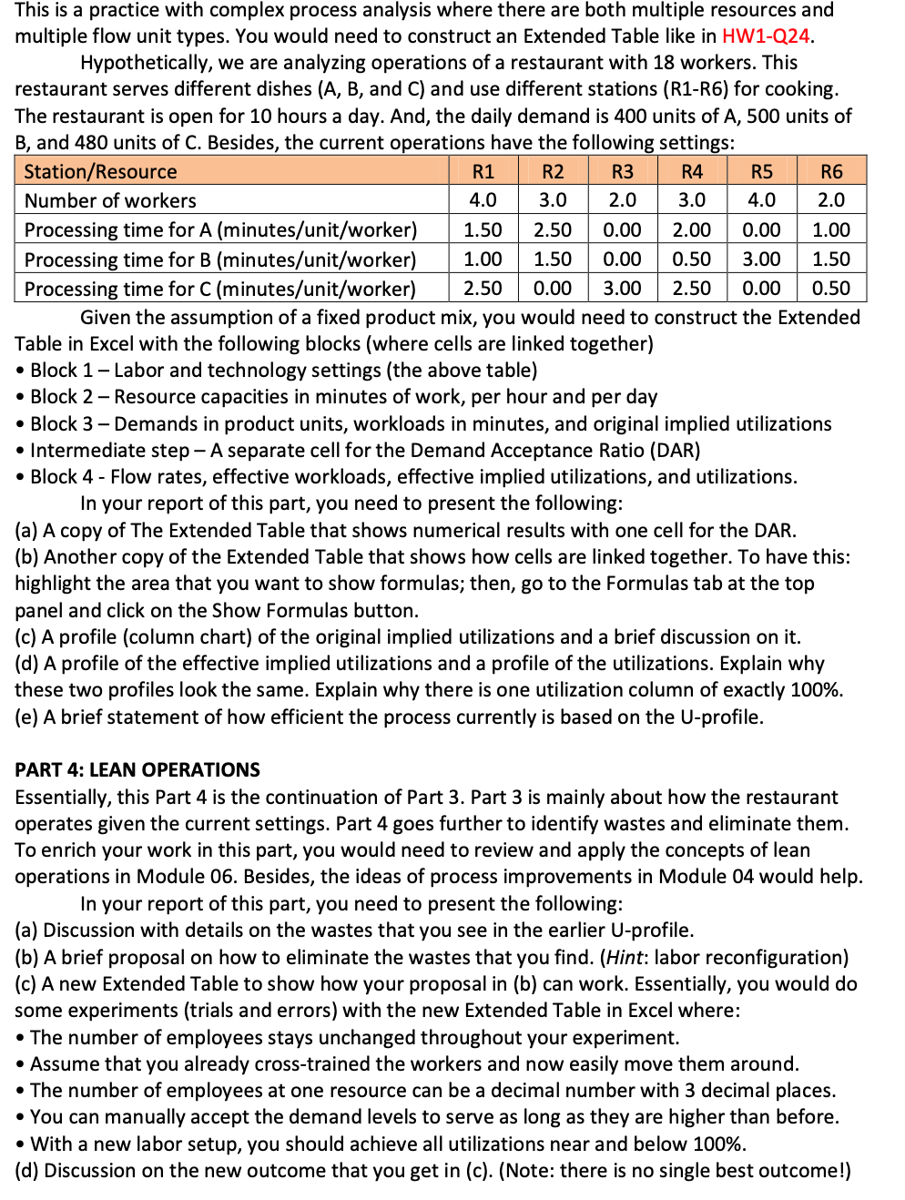 This is a practice with complex process analysis