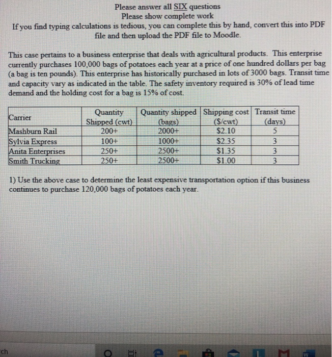 Please answer all SLX questions Please show