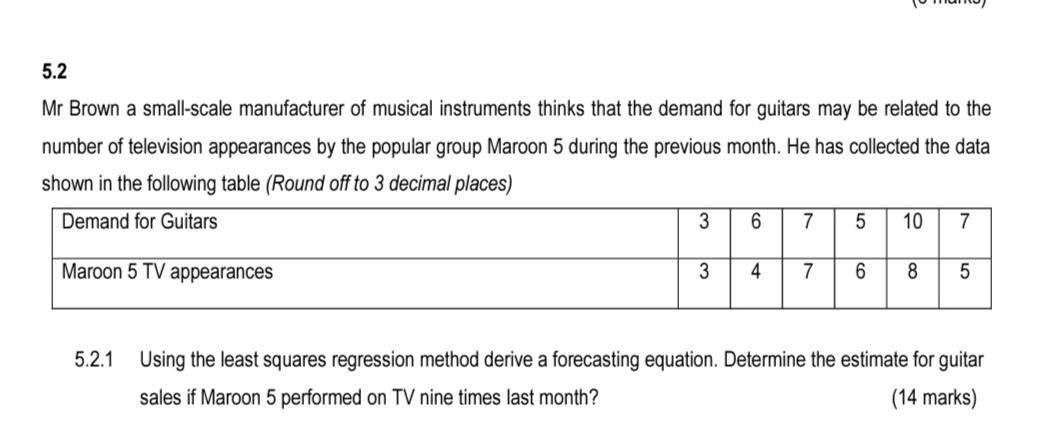 5.2 Mr Brown a small-scale manufacturer of