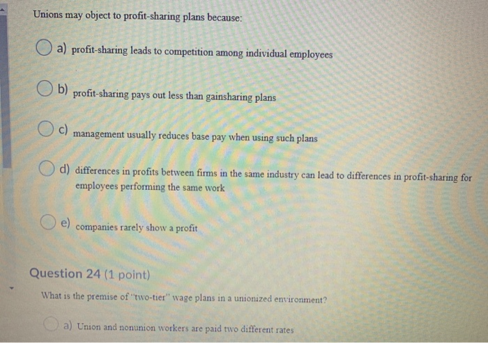 Unions may object to profit-sharing plans