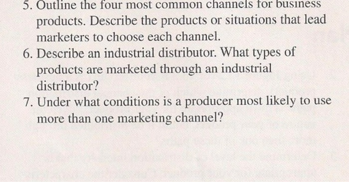 5. Outline the four most common channels for