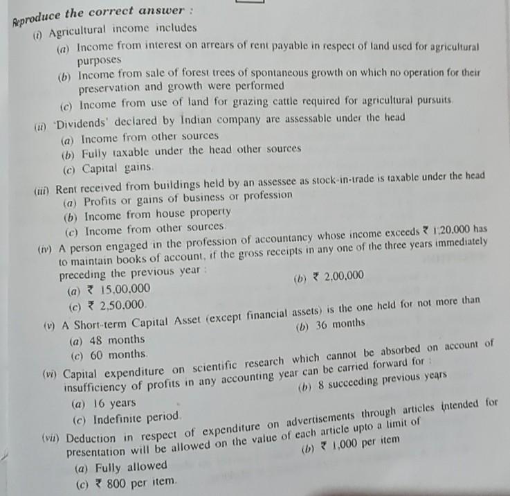 "*** Reproduce the correct answer : ()