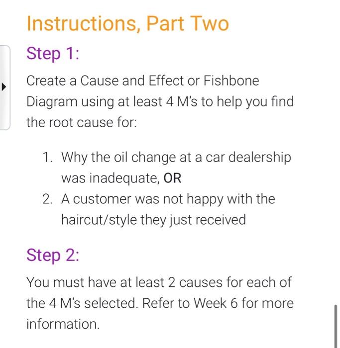 Instructions, Part One Step 1: Develop a process