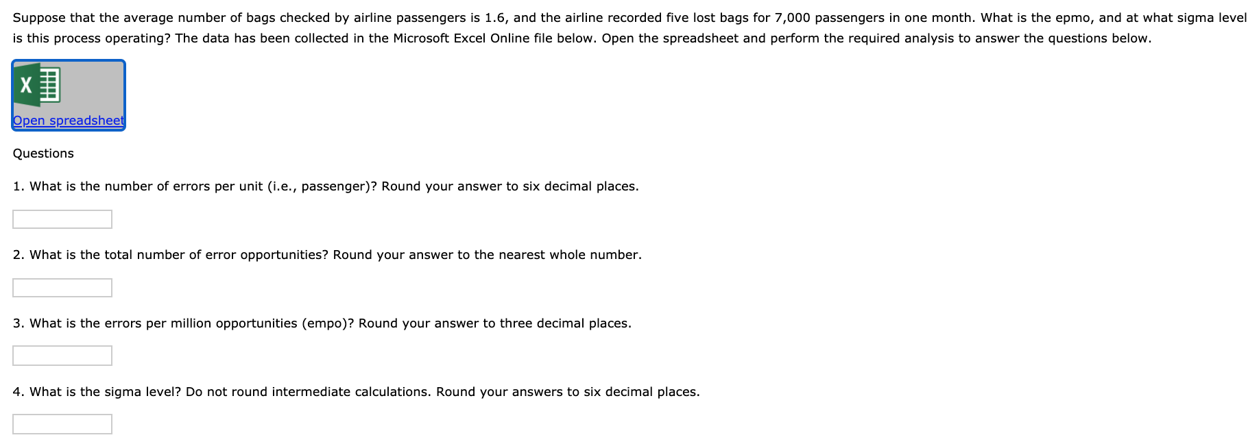 Six Sigma Calculations Number of errors