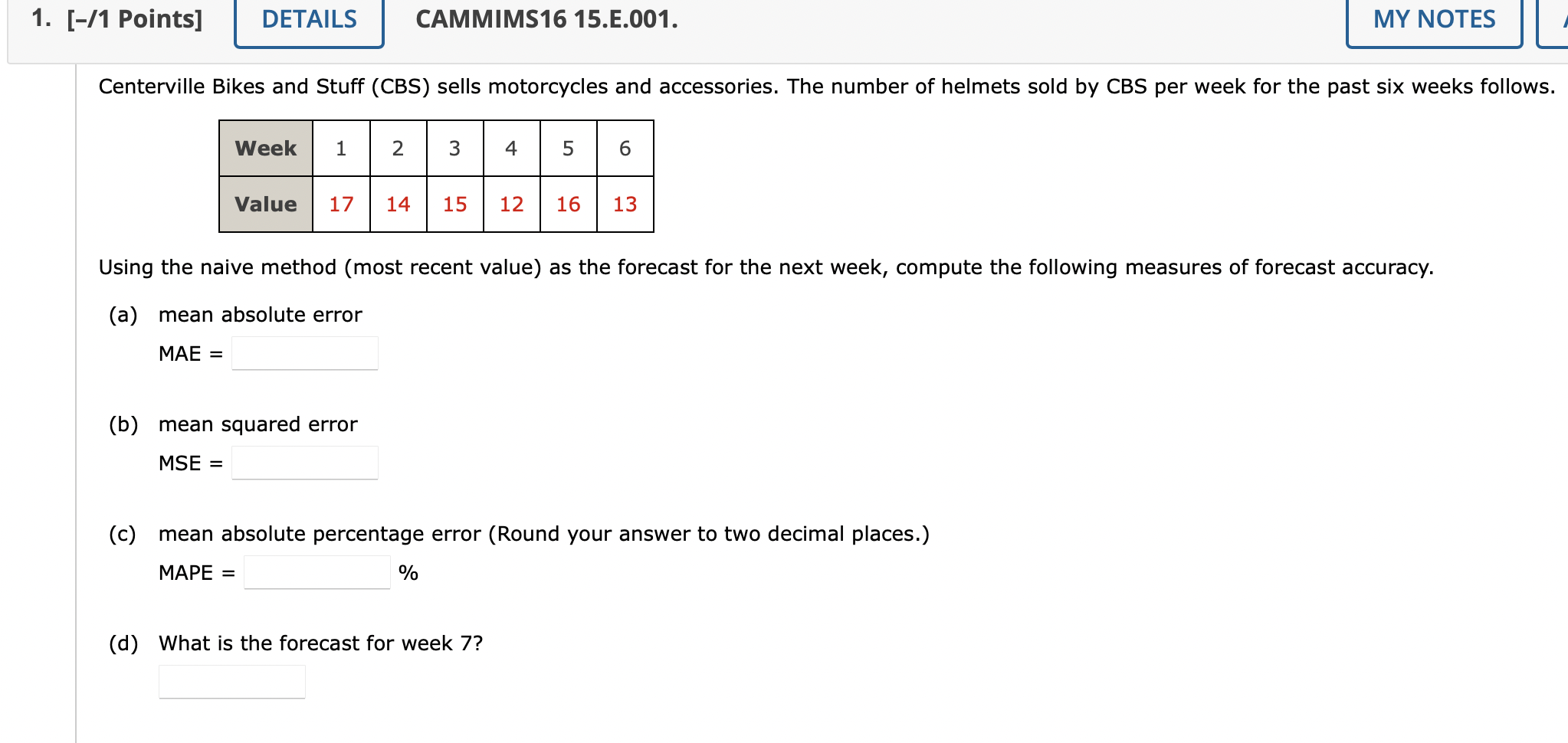 Centerville Bikes and Stuff (CBS) sells