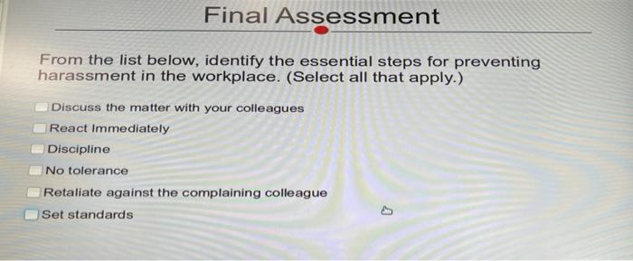 from the list below, identify the essential steps