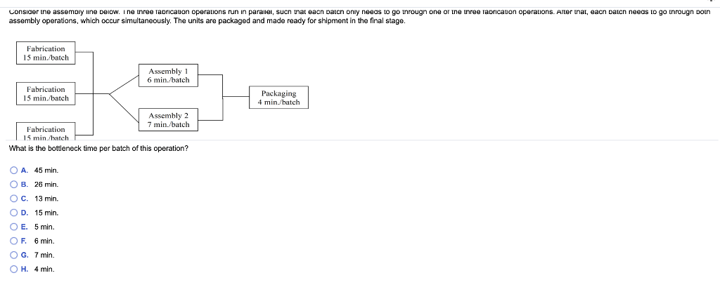 Consider the assembly line below. i ne tree