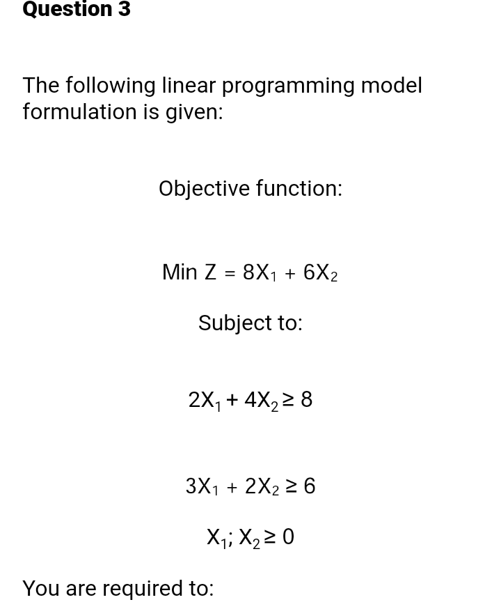 The following linear programming model