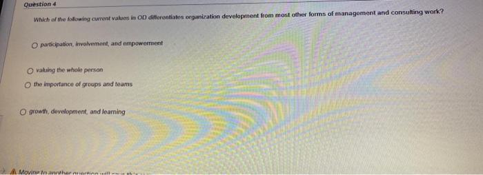 Question 4 Which of the following current values