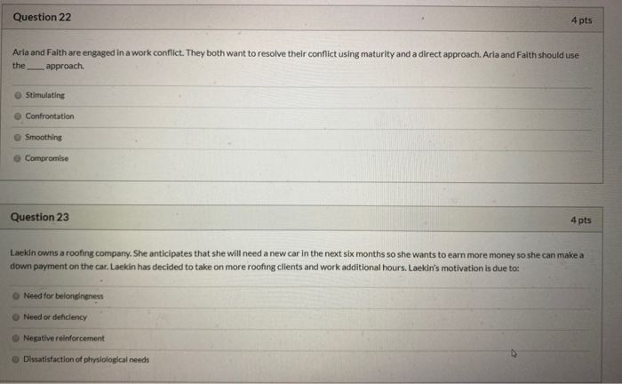 Question 22 4 pts Aria and Faith are engaged in a