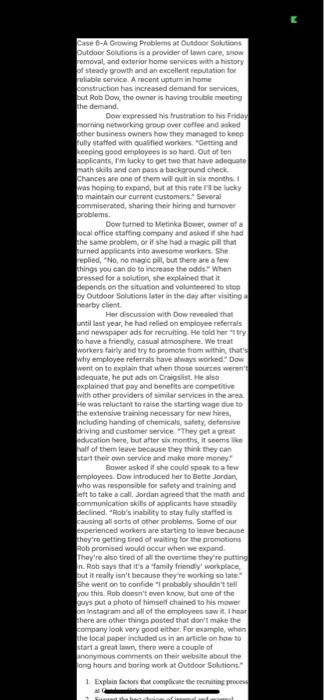 Case -A Growing Problems at Outdoor Solutions