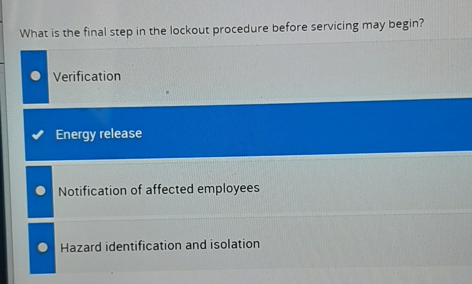 What is the final step in the lockout procedure