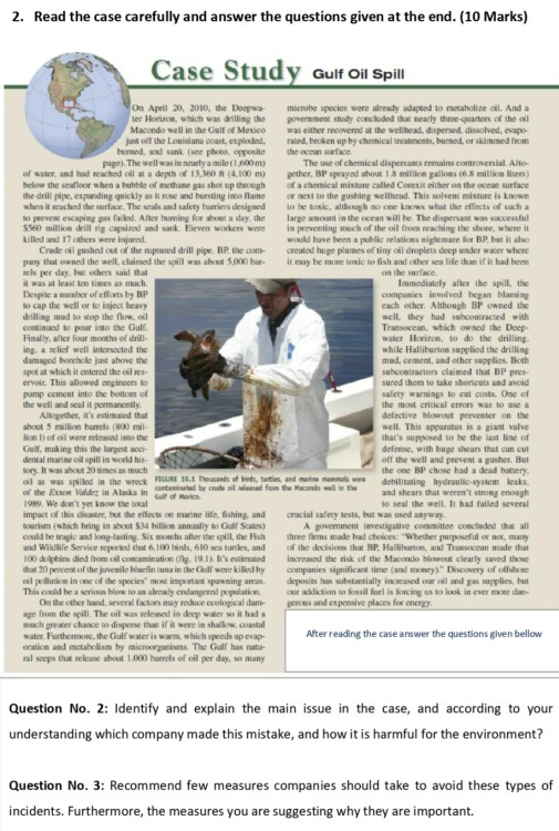 2. Read the case carefully and answer the