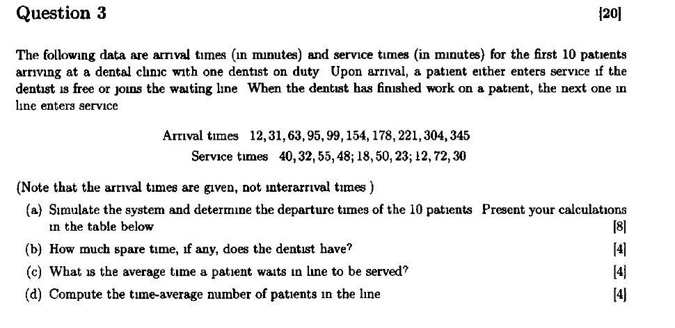 OPERATIONS MANAGEMENT simulation TABLE TO