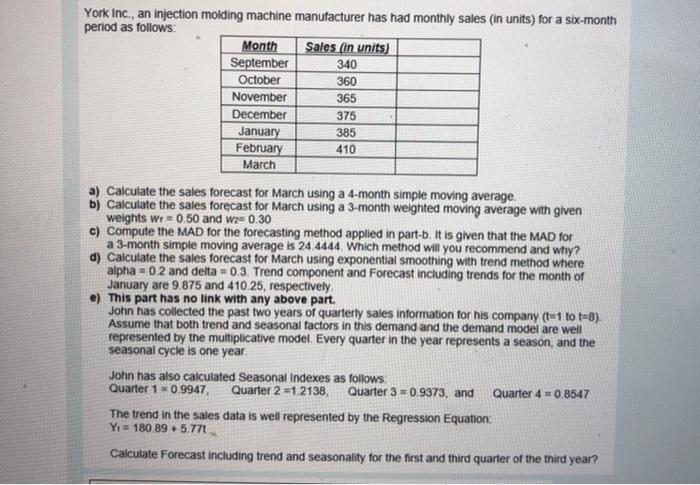 York Inc., an injection molding machine