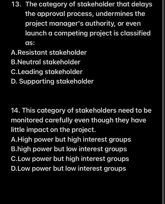 13-14 14. This category of stakeholders need to