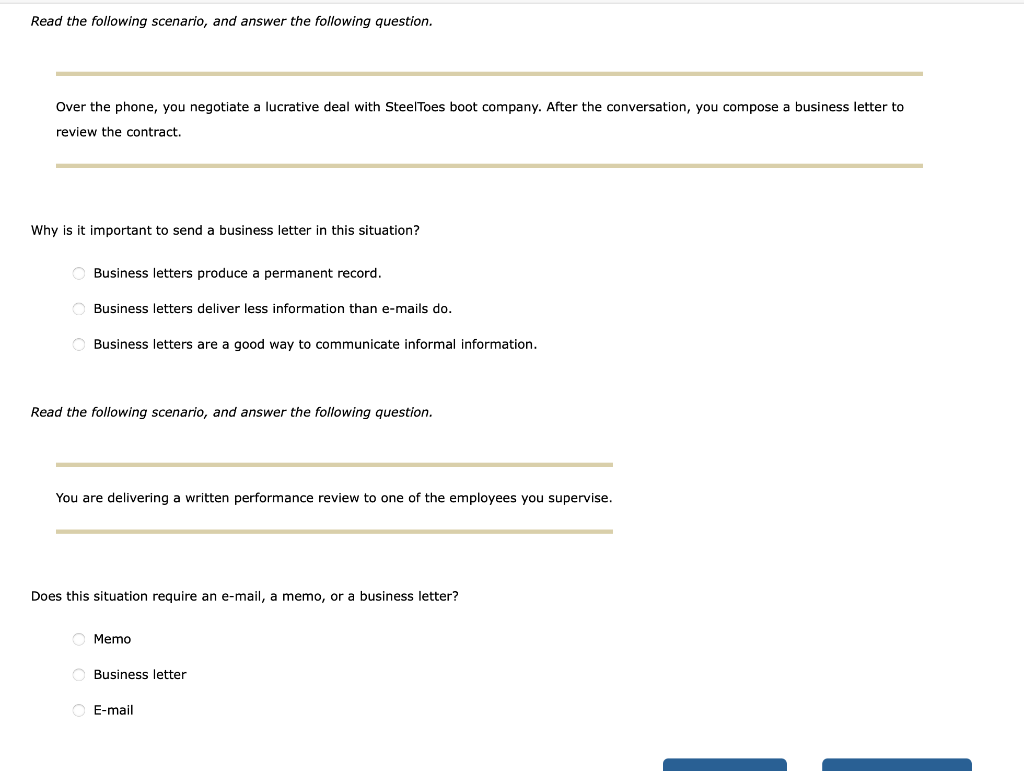 Read the following scenario, and answer the