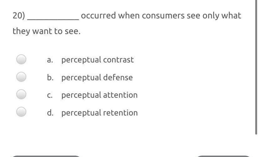 20) occurred when consumers see only what they