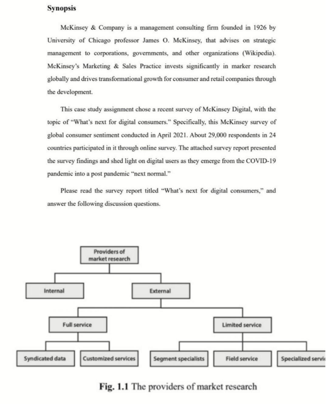a) In this mckinsey market survey report, what