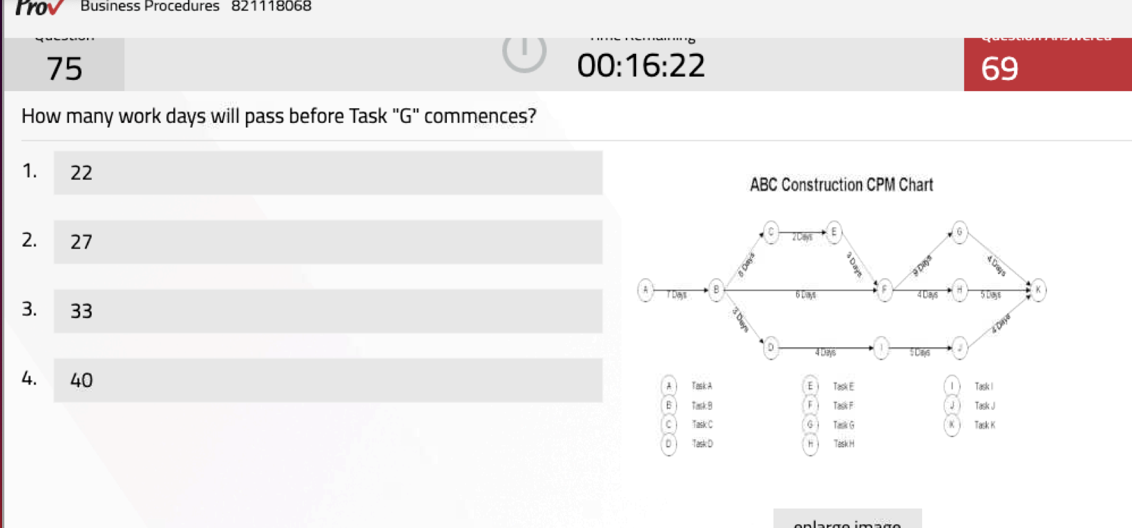 Question Time Remaining Question Answered 74