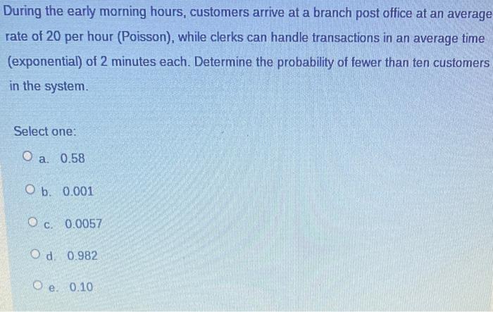 During the early morning hours, customers arrive