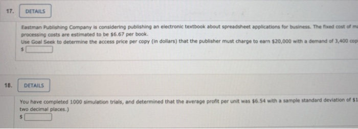 17. DETAILS Eastman Publishing Company is