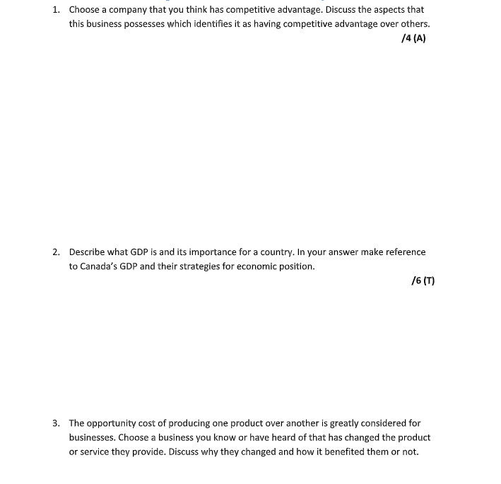 every question 40-50 words 1. Choose a company