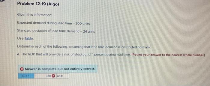 Given this information: Expected demand during