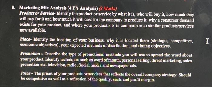 5. Marketing Mix Analysis (4 P's Analysis) (2