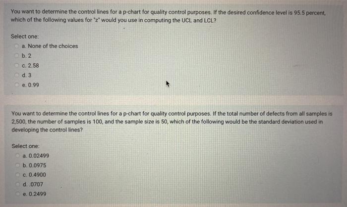 You want to determine the control lines for a