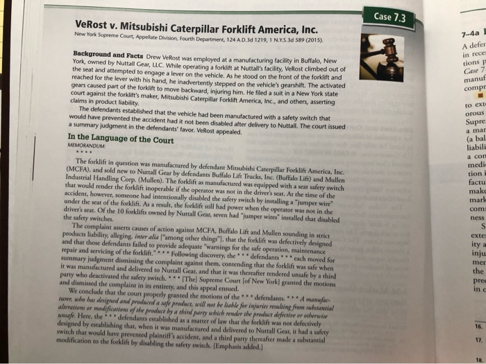 Using the Sample Case Briefs provided and